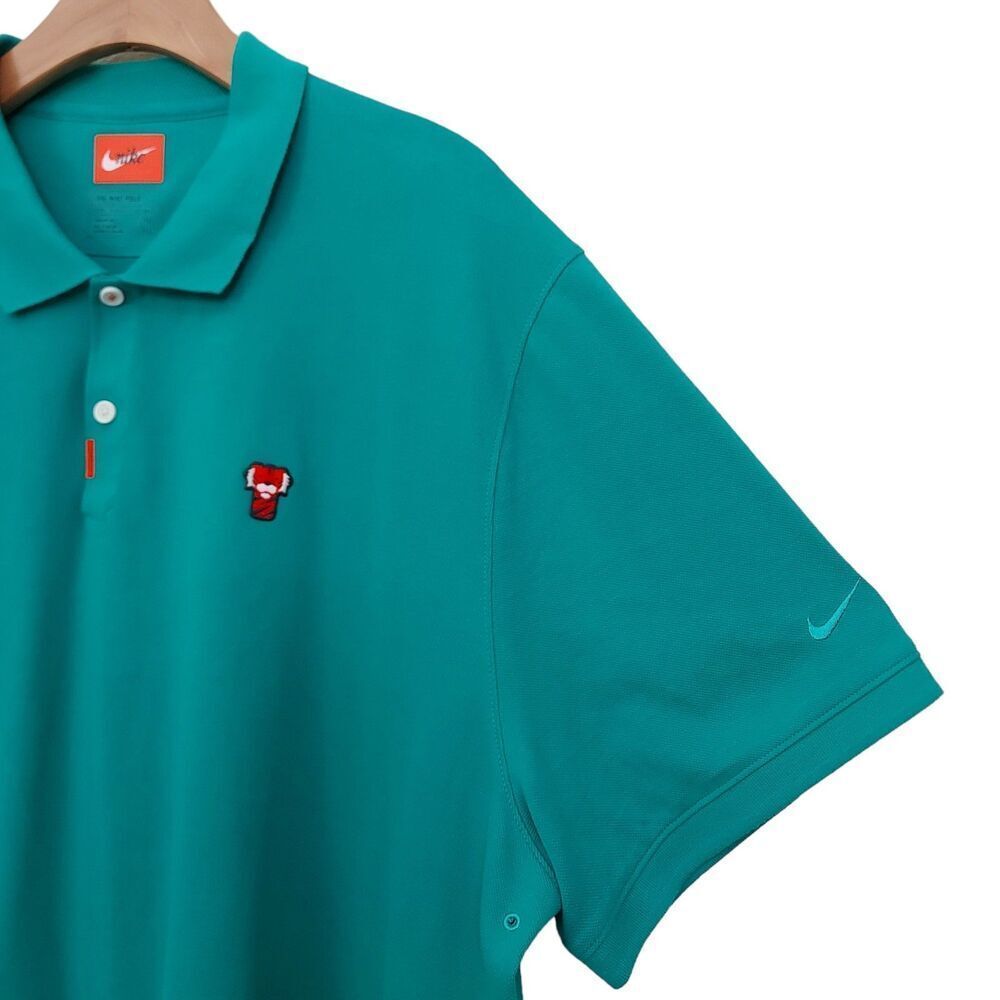 Nike Polo Shirt Mens XXL Green Tiger Woods Frank Masters Breathable Outdoor Golf - Picture 3 of 12